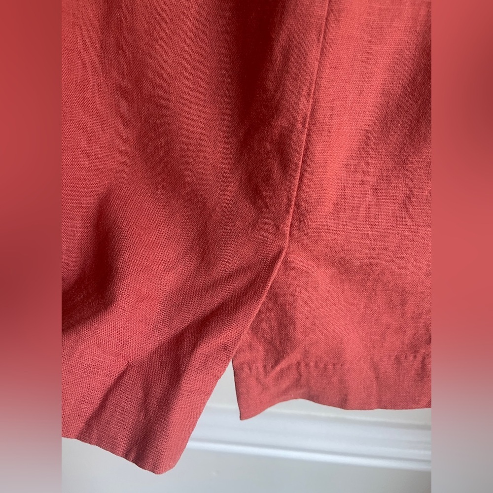 LOFT Linen Blend Sailor Button Skirt | Coral | Size 0 - Picture 5 of 7